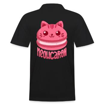 Meowcaron - Männer Poloshirt - Schwarz - Hinten - Kai (181cm)
