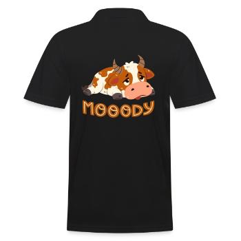 Moody Cow - Men's Polo Shirt - black - Back - Kai (181cm)
