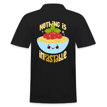 Pasta Wortwitz - Männer Poloshirt - Schwarz - Hinten - Kai (181cm)