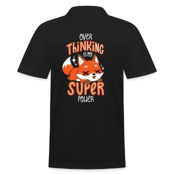 Overthinking ist meine Superkraft - Männer Poloshirt - Schwarz - Hinten - Kai (181cm)