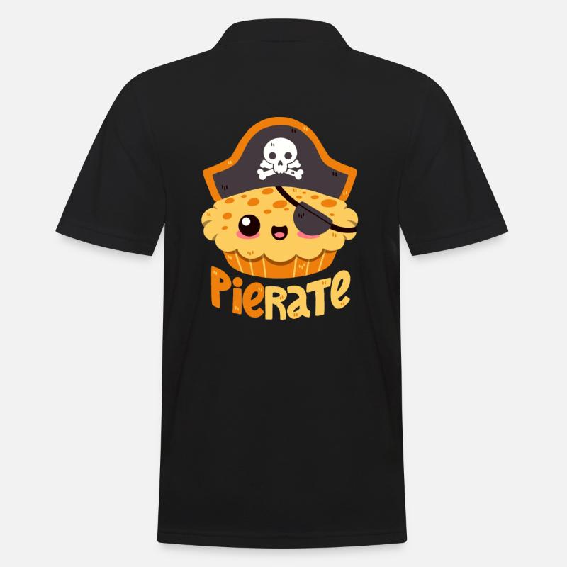 Kuchen-Pirat - Männer Poloshirt - Schwarz