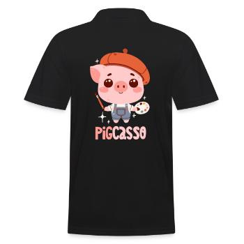 Artiste Cochon : Pigcasso - Polo Homme - noir - Dos - Kai (181cm)