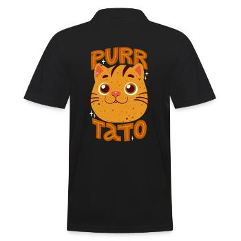 Purring Potato - Men's Polo Shirt - black - Back - Kai (181cm)