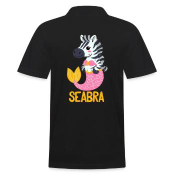Sea Zebra Pun - Men's Polo Shirt - black - Back - Kai (181cm)