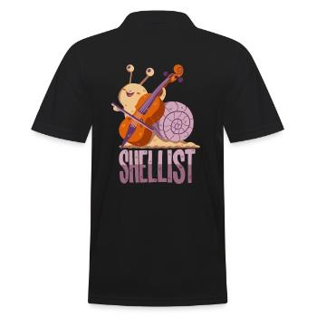 Cello Pun - Men's Polo Shirt - black - Back - Kai (181cm)