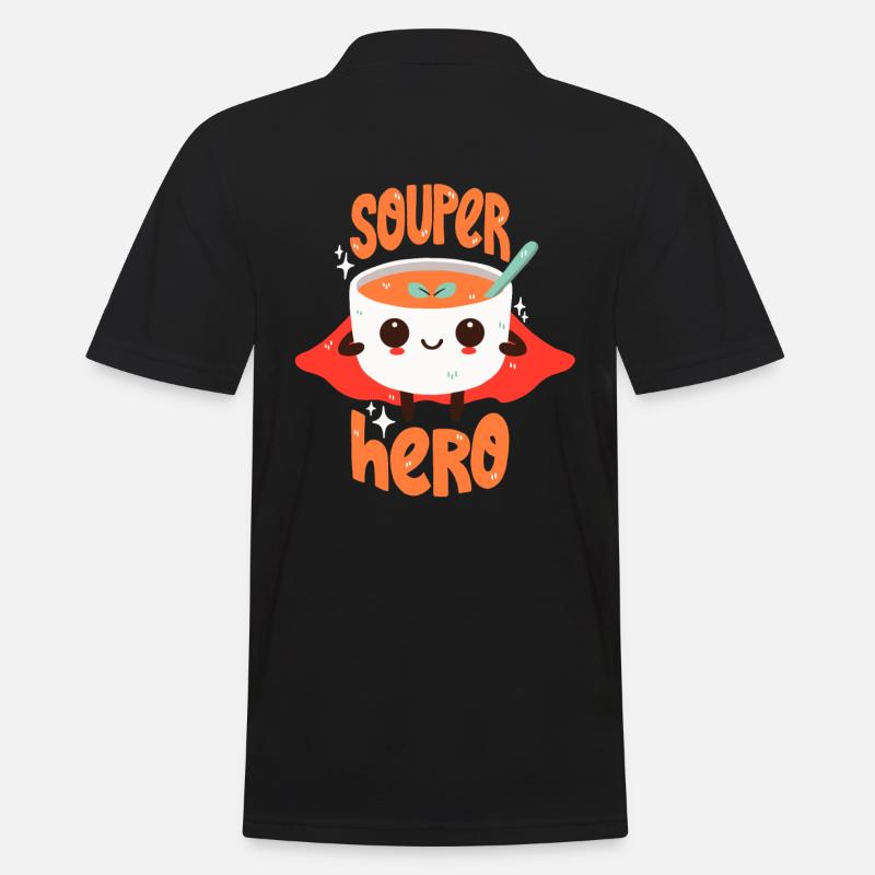 Superhelden-Suppe - Männer Poloshirt - Schwarz