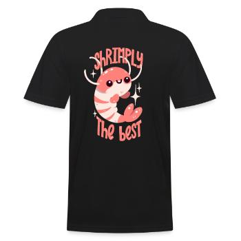 Shrimp Spruch Garnelen Wortwitz Krabben Wortspiel - Männer Poloshirt - Schwarz - Hinten - Kai (181cm)
