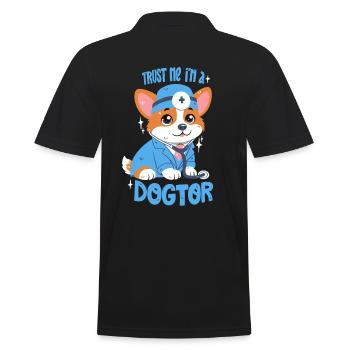 Trust Me I'm A Dogtor - Männer Poloshirt - Schwarz - Hinten - Kai (181cm)