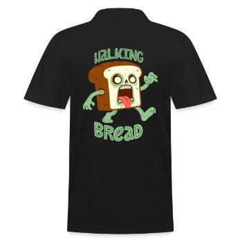 Zombie-Brot: Walking Bread - Männer Poloshirt - Schwarz - Hinten - Kai (181cm)