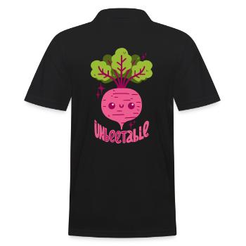Rote Beete Wortspiel - Männer Poloshirt - Schwarz - Hinten - Kai (181cm)