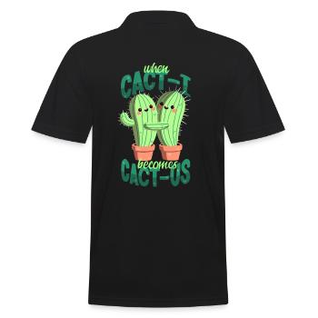 Cacti in love - Men's Polo Shirt - black - Back - Kai (181cm)