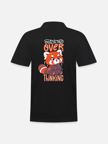 Overthinking Red Panda - Men's Polo Shirt - black