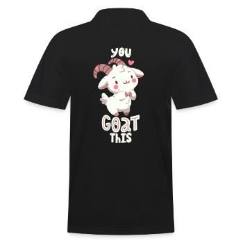 Ziegen-Wortwitz - Männer Poloshirt - Schwarz - Hinten - Kai (181cm)