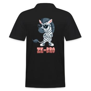 Zebra-Wortwitz - Männer Poloshirt - Schwarz - Hinten - Kai (181cm)