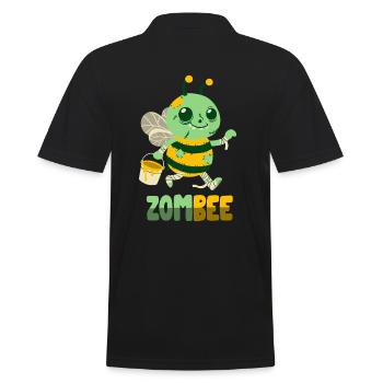 Zombie-Biene: Zombee - Männer Poloshirt - Schwarz - Hinten - Kai (181cm)