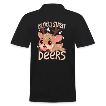 Du sang, de la sueur, des larmes... euh, cerf ! - Polo Homme - noir - Dos - Kai (181cm)