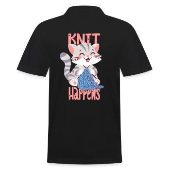 Knit Happens - Men's Polo Shirt - black - Back - Kai (181cm)