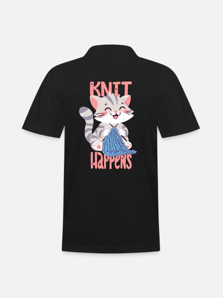 Knit Happens - Men's Polo Shirt - black
