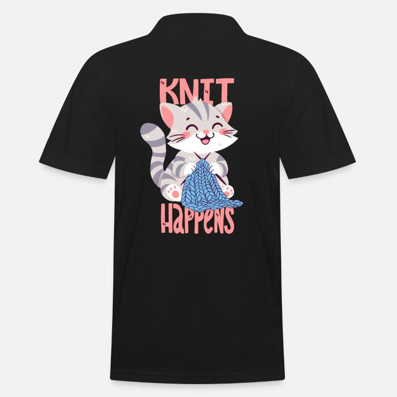 Knit Happens - Männer Poloshirt - Schwarz