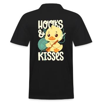 Hooks And Kisses - Men's Polo Shirt - black - Back - Kai (181cm)