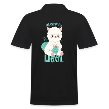 Alpaca with wool - Men's Polo Shirt - black - Back - Kai (181cm)