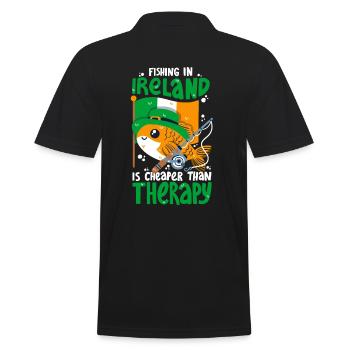 Angeln in Irland ist günstiger als eine Therapie - Männer Poloshirt - Schwarz - Hinten - Kai (181cm)