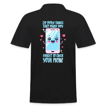 Smartphone Saying - Men's Polo Shirt - black - Back - Kai (181cm)