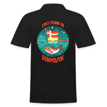 Angeln in Dänemark - Männer Poloshirt - Schwarz - Hinten - Kai (181cm)