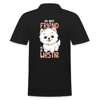 Mein bester Freund ist ein Westie - Männer Poloshirt - Schwarz - Hinten - Kai (181cm)