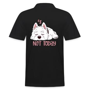 Not Today – Westie chilling out - Men's Polo Shirt - black - Back - Kai (181cm)