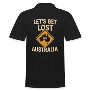 Let's get lost in Australia - Men's Polo Shirt - black - Back - Kai (181cm)