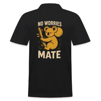 No stress, buddy - Men's Polo Shirt - black - Back - Kai (181cm)