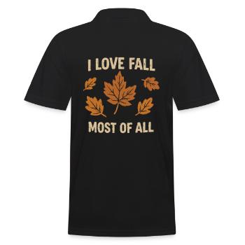 I love autumn the most - Men's Polo Shirt - black - Back - Kai (181cm)