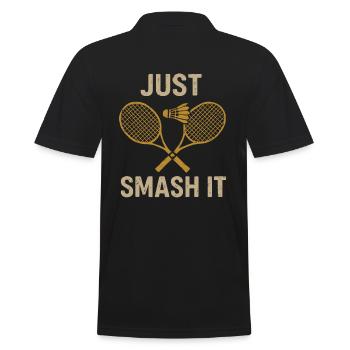 Just smash! - Men's Polo Shirt - black - Back - Kai (181cm)