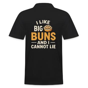Ich mag große Brötchen - Männer Poloshirt - Schwarz - Hinten - Kai (181cm)