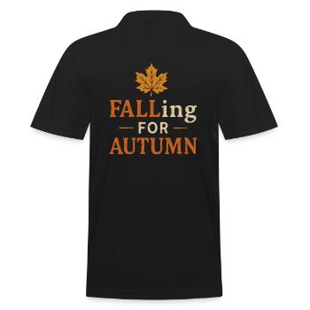 Verliebt in den Herbst - Männer Poloshirt - Schwarz - Hinten - Kai (181cm)