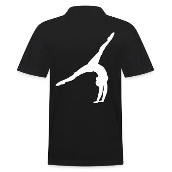 Gymnast does cartwheels - Men's Polo Shirt - black - Back - Kai (181cm)