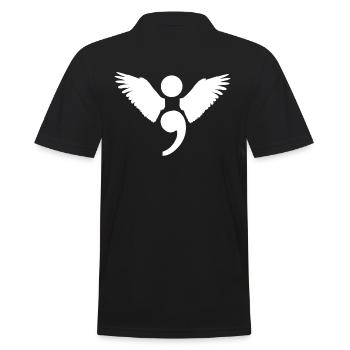 Semikolon Engel suizid prävention verlust geschenk - Männer Poloshirt - Schwarz - Hinten - Kai (181cm)