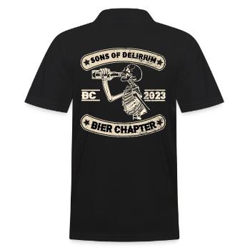 Sons of Delirium Bier Chapter - Bierliebhaber - Männer Poloshirt - Schwarz - Hinten - Kai (181cm)