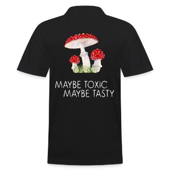 mouche champignons agaric recueillent l’automne temps naturel des champignons - Polo Homme - noir - Dos - Kai (181cm)