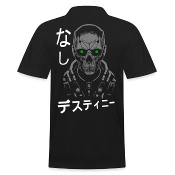 Horror Cyborg Skull - Men's Polo Shirt - black - Back - Kai (181cm)