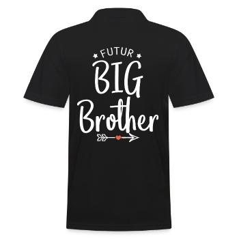 future big brother geschenk geburt großer Bruder - Männer Poloshirt - Schwarz - Hinten - Kai (181cm)