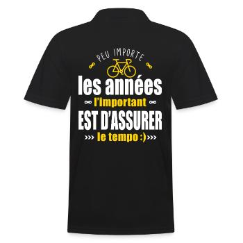 Velos Cadeau Anniversaire velo Humour cycliste - Polo Homme - noir - Dos - Kai (181cm)