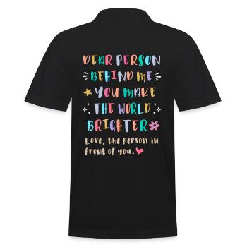 Spread Kindness Behind You - Men's Polo Shirt - black - Back - Kai (181cm)