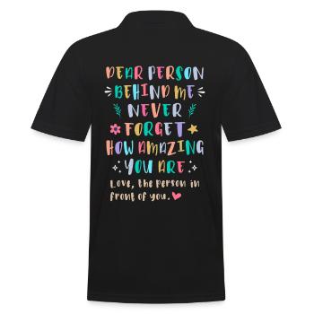 Never Forget How Amazing You Are - Men's Polo Shirt - black - Back - Kai (181cm)