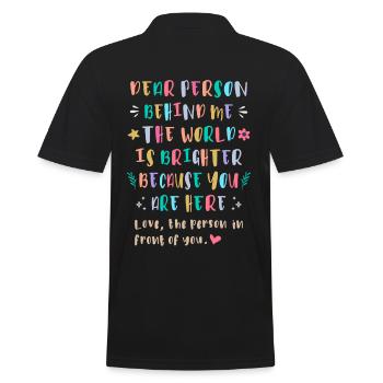 Le monde est plus beau parce que vous êtes ici - Polo Homme - noir - Dos - Kai (181cm)