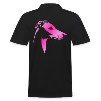 Greyhound greyhound, dog head, pink drawing - Men's Polo Shirt - black - Back - Kai (181cm)