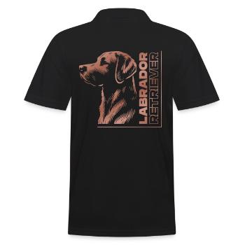 Labrador drawing head rose gold - Men's Polo Shirt - black - Back - Kai (181cm)