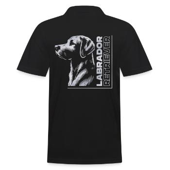 Labrador Drawing Head Silver - Men's Polo Shirt - black - Back - Kai (181cm)