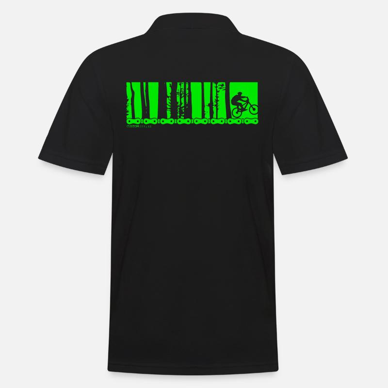 MTB Mountainbiker Wald - Männer Poloshirt - Schwarz
